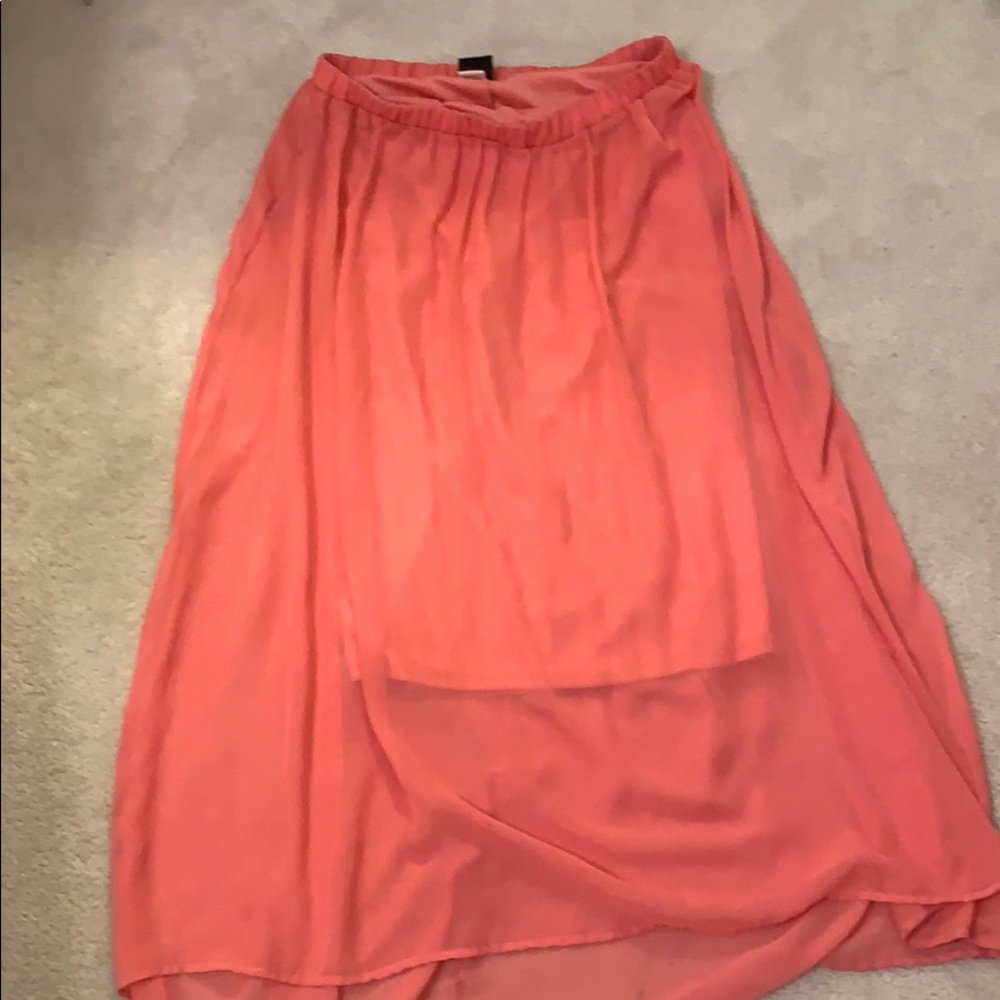 Coral maxi skirt